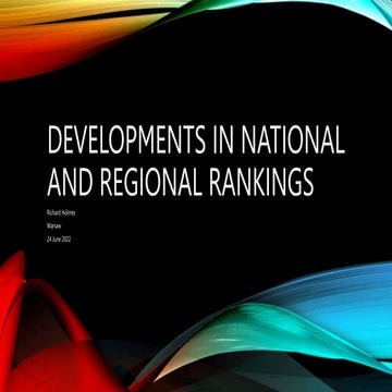 Developments in National and Regional Rankings