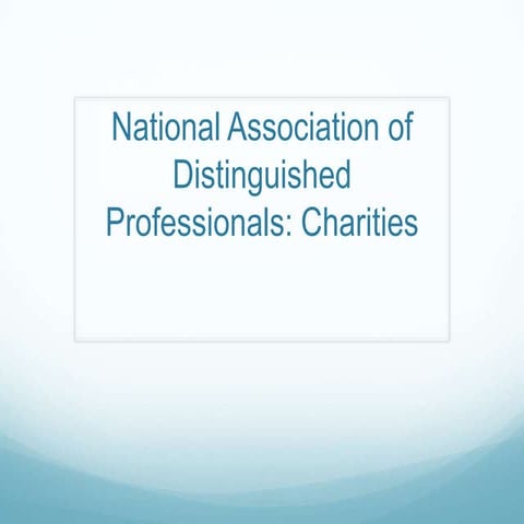 Charity Work: National Association of Distinguished Professionals