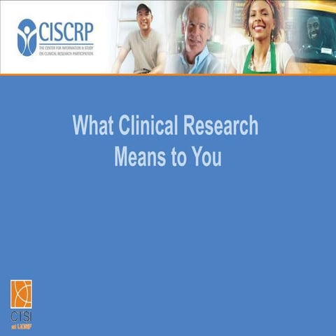 What Clinical Research Means to You: San Francisco AWARE FOR ALL