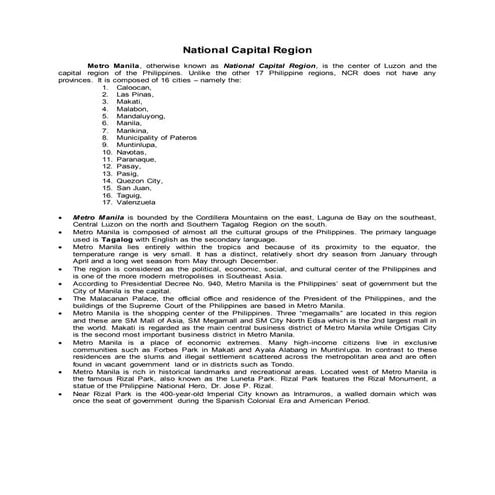 National capital region