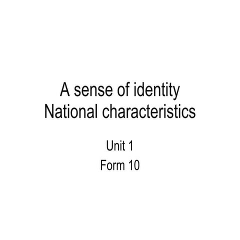 National Characteristics