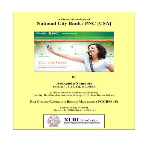 A Financial Analysis of National City Bank (PNC)
