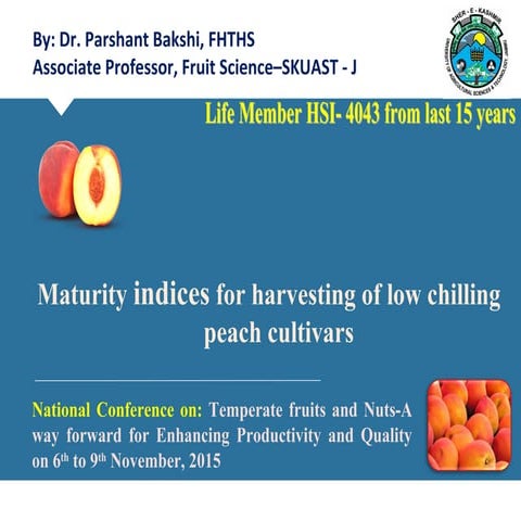 Maturity indices of Peach