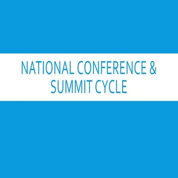 National conference & summit cycle