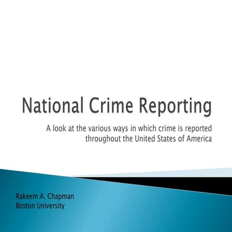 National Crime Reporting