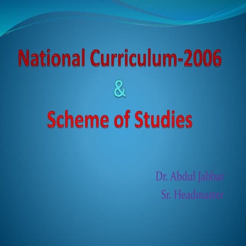 National curriculum 2006 revised
