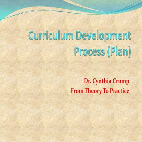 National Curriculum Development Process (Plan)