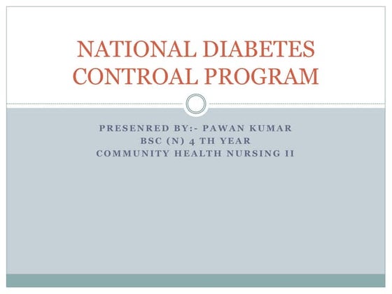 National diabetes controal program