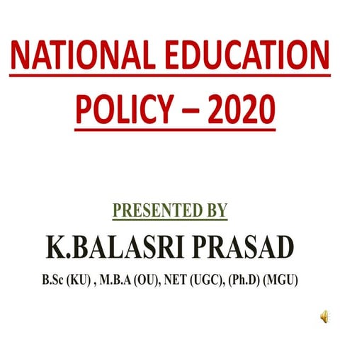 National Education Policy 2020 | PPTX