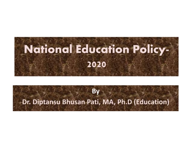 National Education Policy in india 2020 | PPTX
