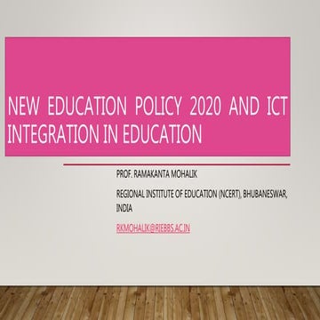 National Education Policy 2020 and ICT in education