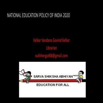 2020 NATIONAL EDUCATION POLICY INDIA intelligence overview