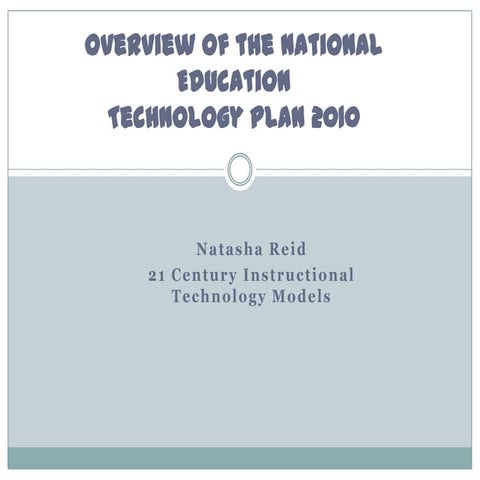 National education technology plan  5 2010
