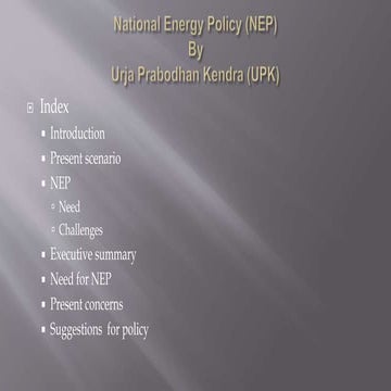National energy policy  nep presentation r1