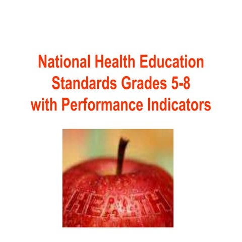 National health education standards grades 5 8