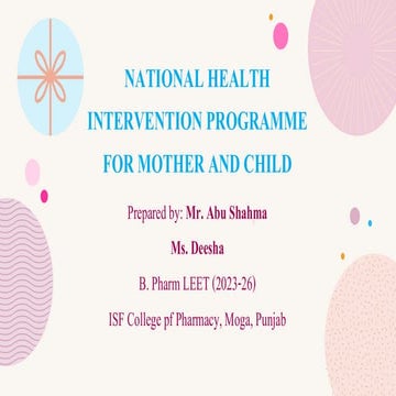 Maternal and child health programme | PPTX