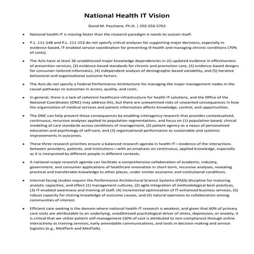 National Health It Research