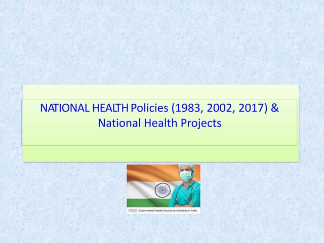 National health policy | PPTX | Infectious Diseases | Diseases and ...