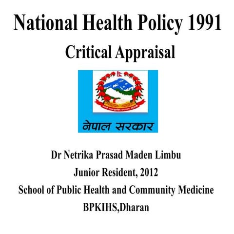 National healthpolicy1991