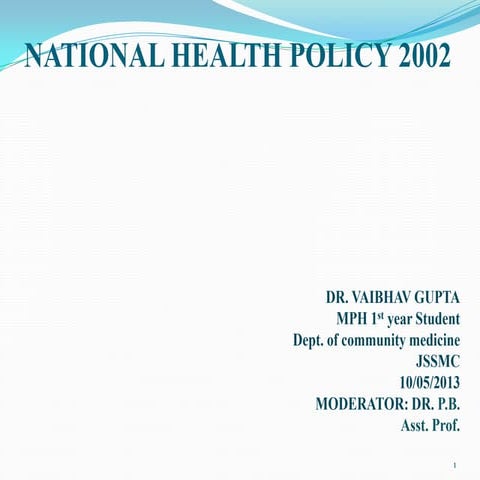 National health policy 2002