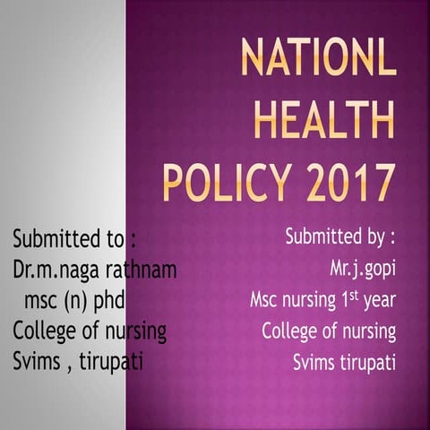 National health policy 2017