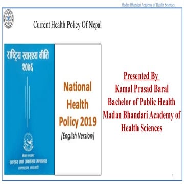 Nepal's National Health Policy 2019 and Its Impact | PPTX