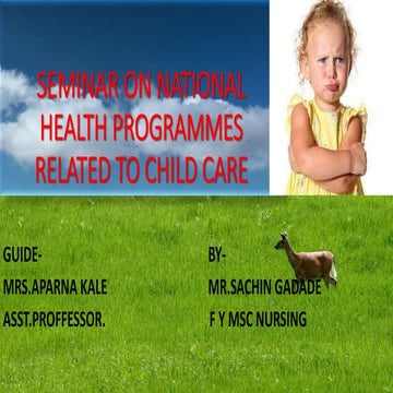 NATIONAL HEALTH PROGRAMME'S