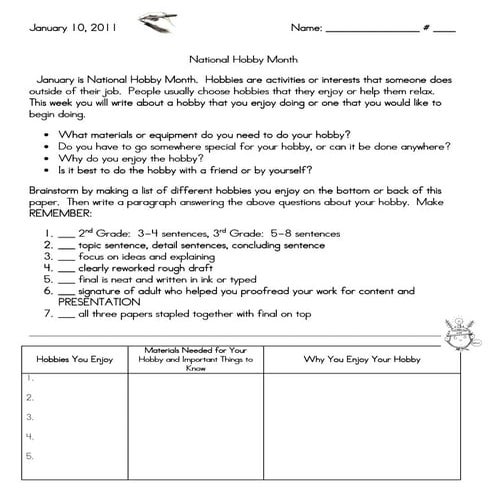 National hobby month pow