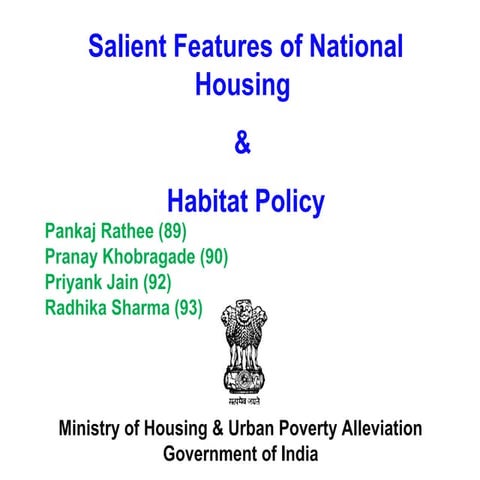 National housing & habitat policy priyank