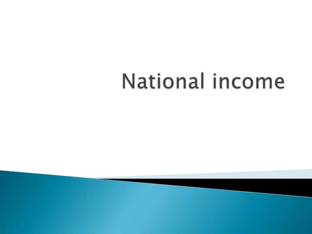 National income. final