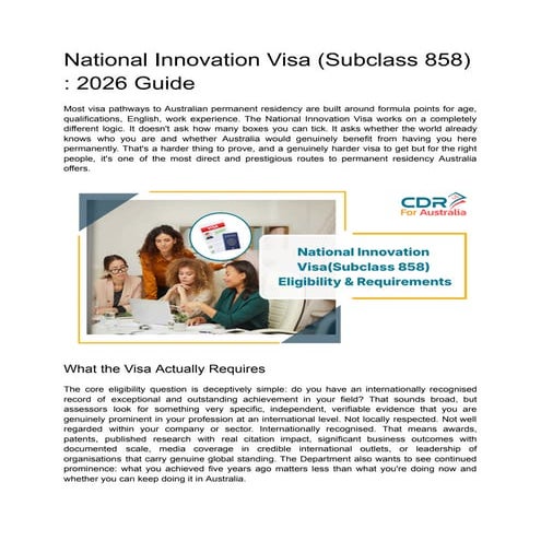 Comprehensive 2026 Guide to Australia's National Innovation Visa ...