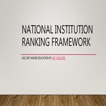 National Institution Ranking Framework | UGC NET Exam by Net Crackers ...