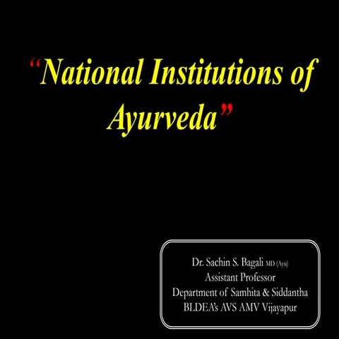 National institutions of ayurveda