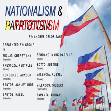 Nationalism and Patriotism 