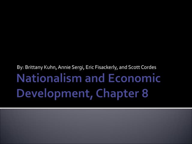 Nationalism and economic development