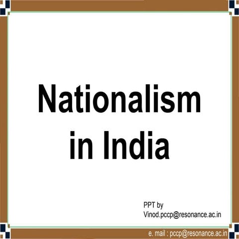 Nationalism in india 