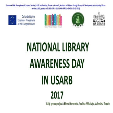 Harconita, Elena, Mihaluţa, Aculina, Topalo, Valentina. National Library Awar...