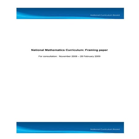 National mathematics curriculum_-_framing_paper | PDF