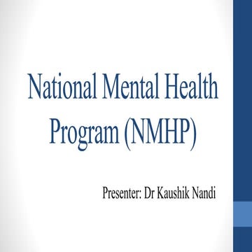 National mental health program (NMHP)