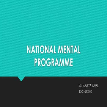 National mental health program | PPTX