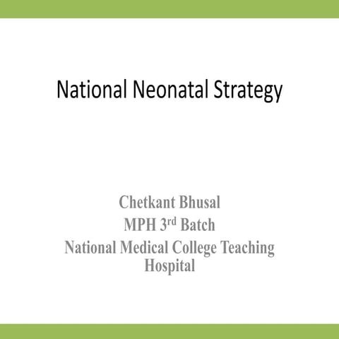 National neonatal strategy