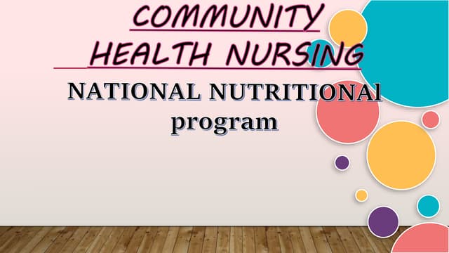 National nutritional programme | PPTX