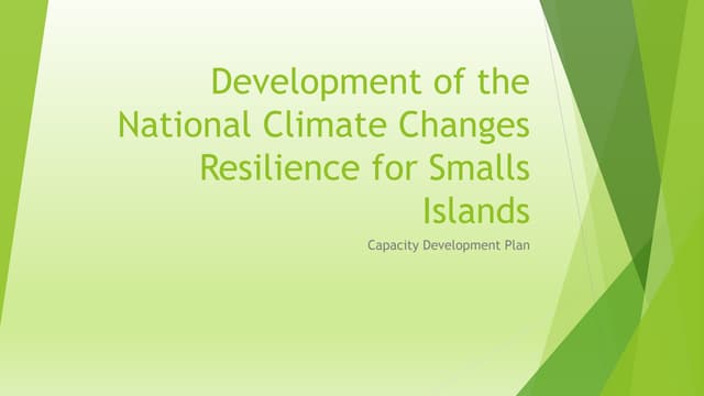 National plan climate changes resilience for smalls islands