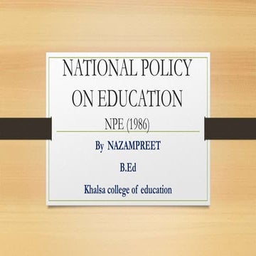 National policy on education