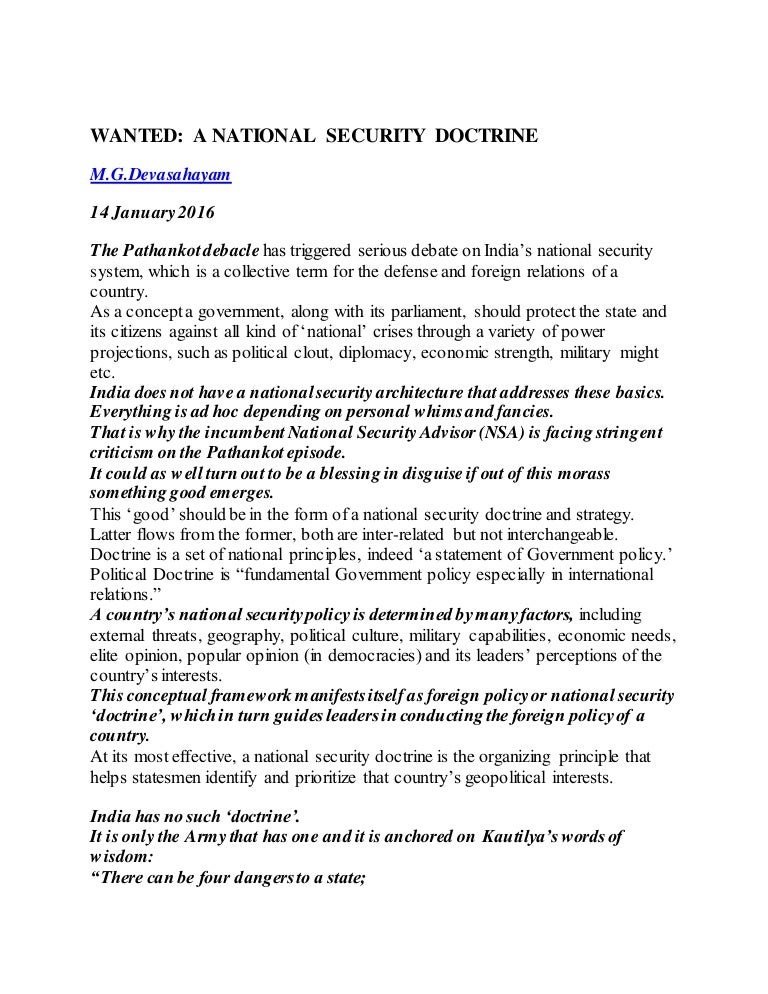 National security doctrine