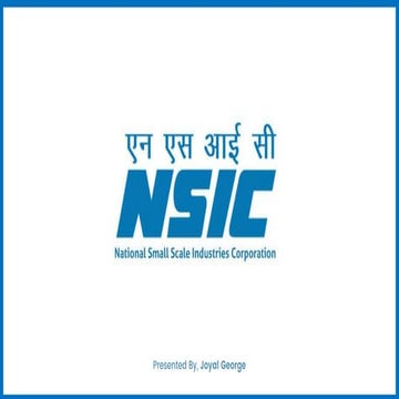 National small industries corporation (NSIC)
