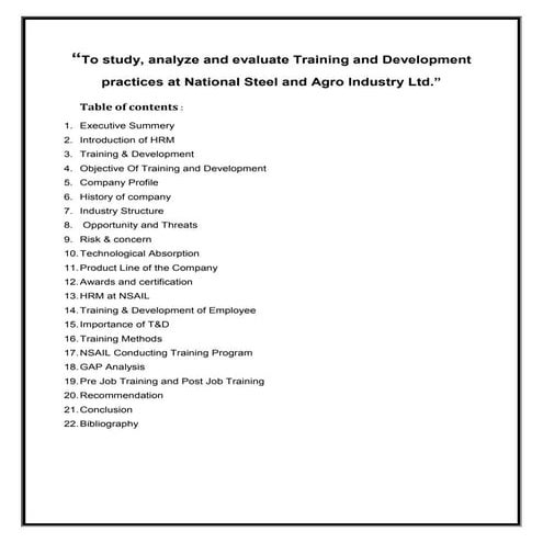 Training Report on Recruitment & Selection {National Steel Authority of India}