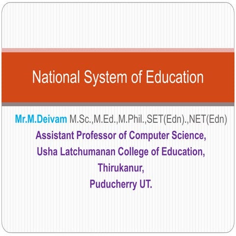 National system of education