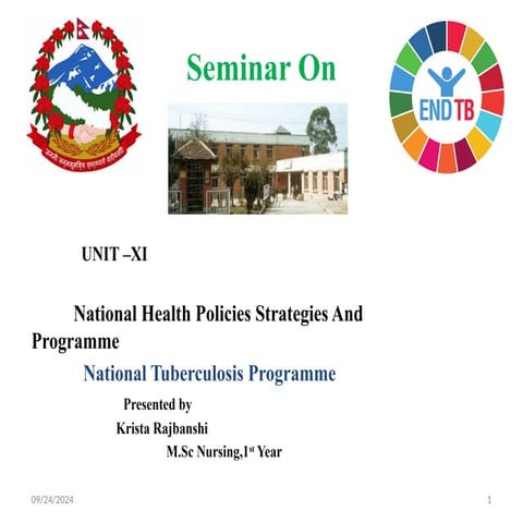 NATIONAL TUBERCULOSIS PROGRAMME OF NEAPL 2081 ON THE BASIS OF NDHS REPORT 2080