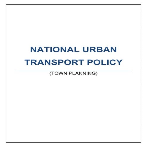 National urban transport policy